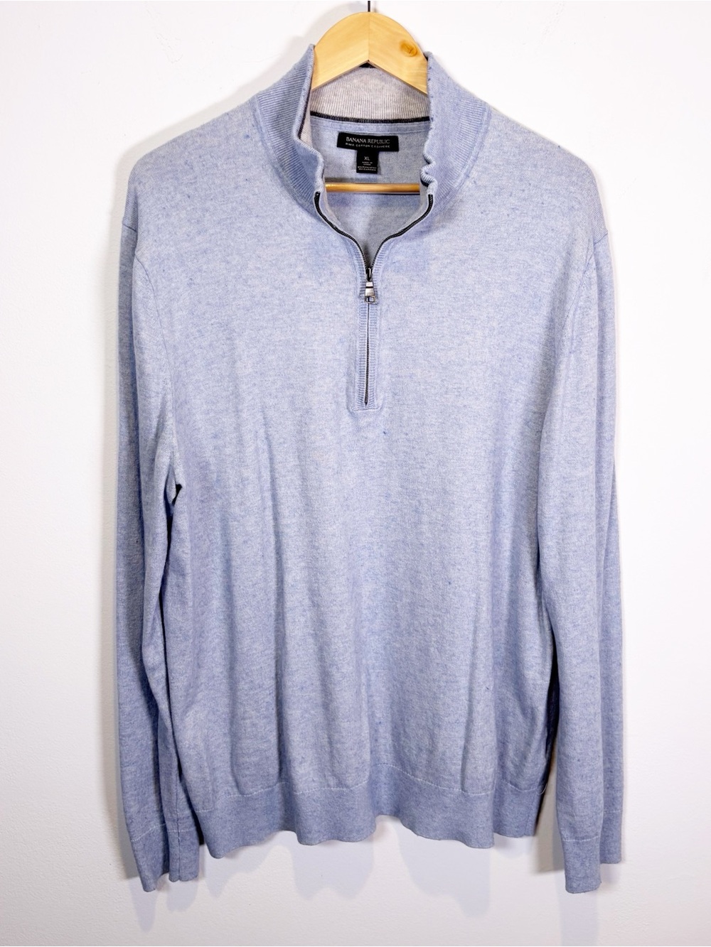 Banana Republic Pima Cotton Cashmere Quarter Zip Sweater